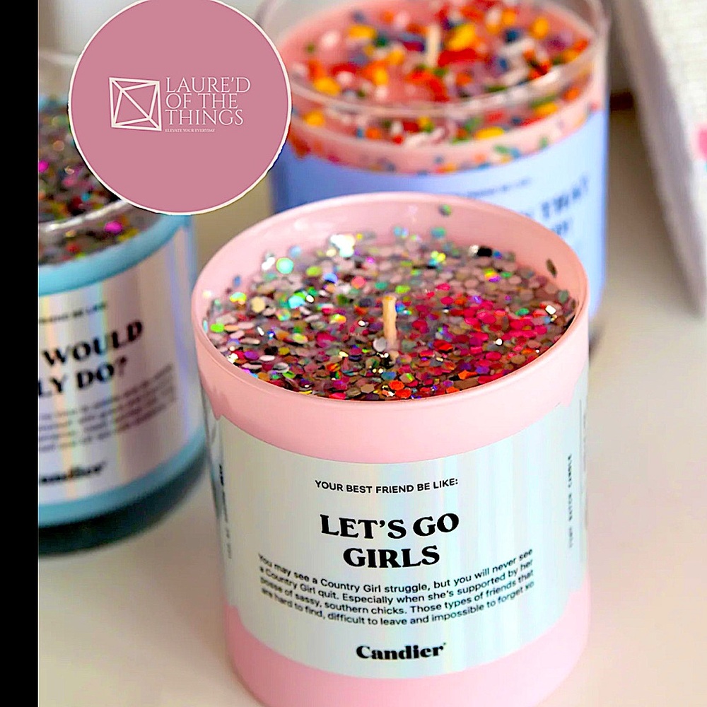 Candier “Let's Go Girls” Scented Candle with Glitter